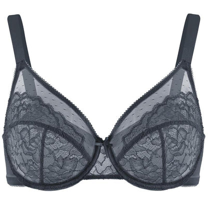 Floral Lace Plus Size Underwire Minimizer Bra – Comfortable & Breathable