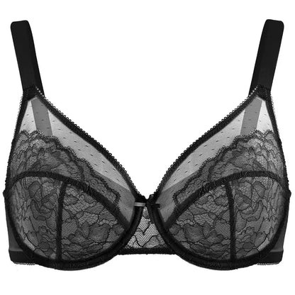 Floral Lace Plus Size Underwire Minimizer Bra – Comfortable & Breathable