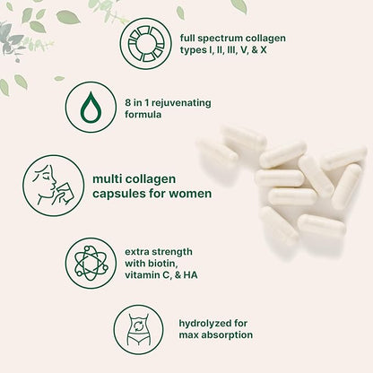 Multi Collagen Pills for Women & Men, 240 Capsules