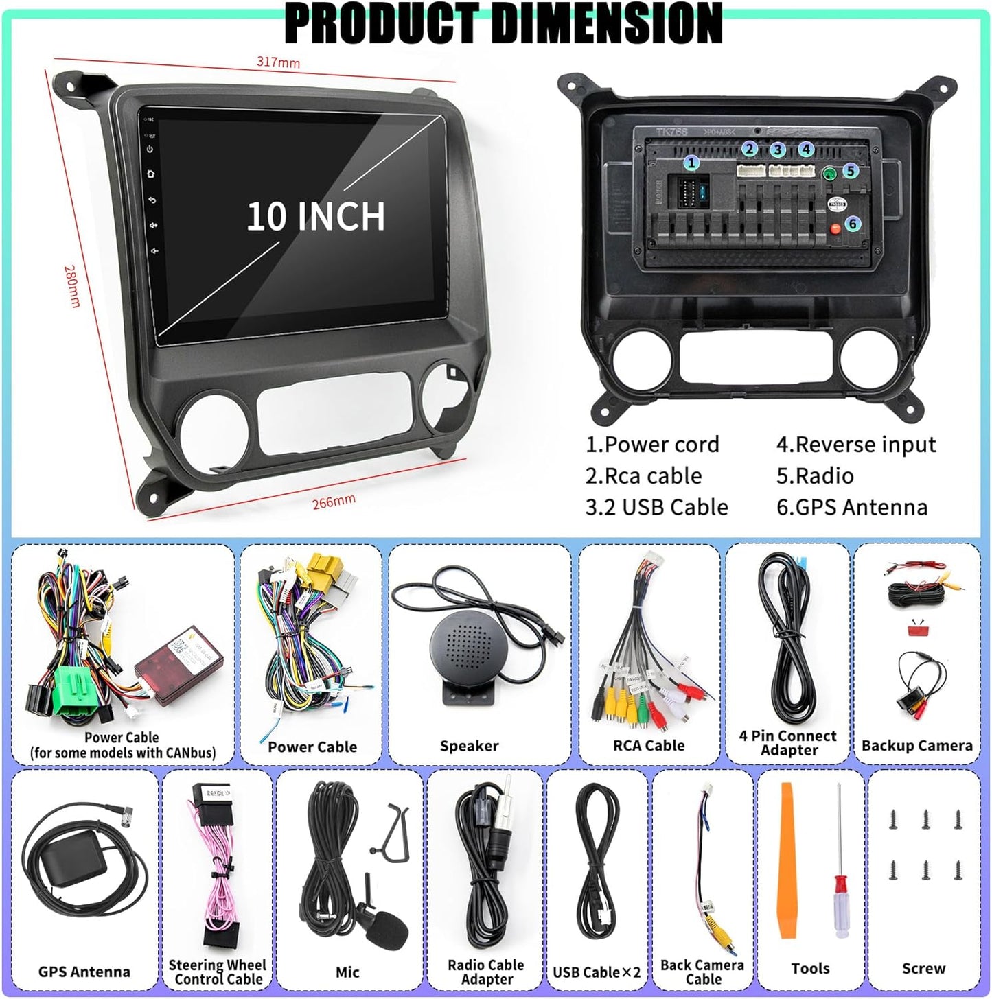 Car Stereo Radio for Chevrolet Silverado & GMC Sierra 2014-2018