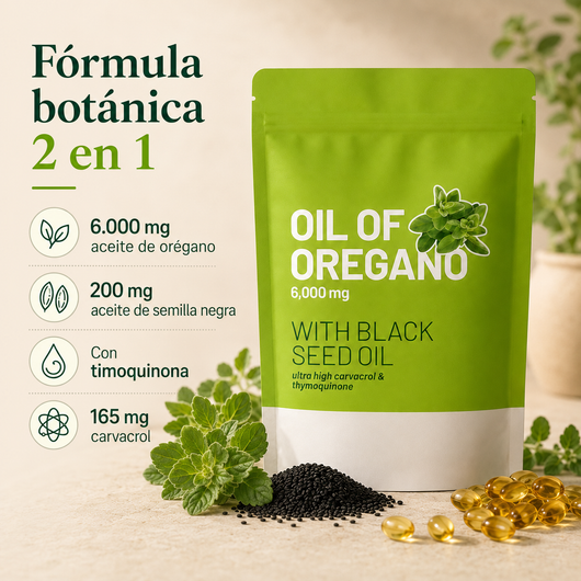 Aceite de Orégano con Aceite de Semilla Negra 300 Cápsulas