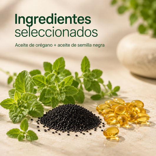 Aceite de Orégano con Aceite de Semilla Negra 300 Cápsulas