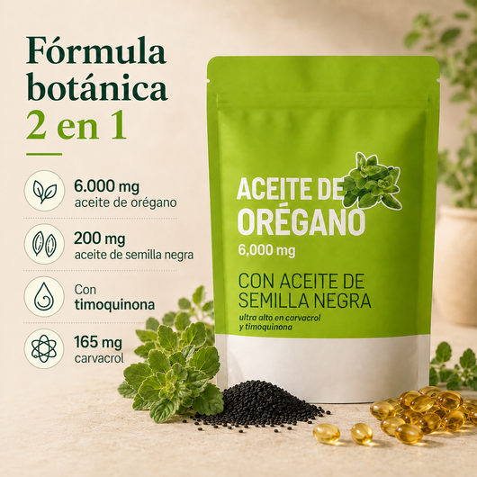 Aceite de Orégano con Aceite de Semilla Negra 300 Cápsulas