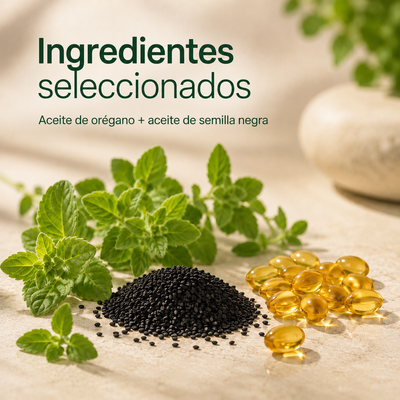Aceite de Orégano con Aceite de Semilla Negra 300 Cápsulas