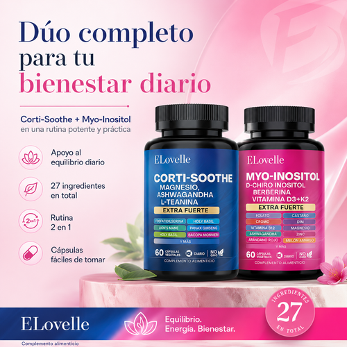 Set de 60 + 60 cápsulas de mioinositol y cortisol