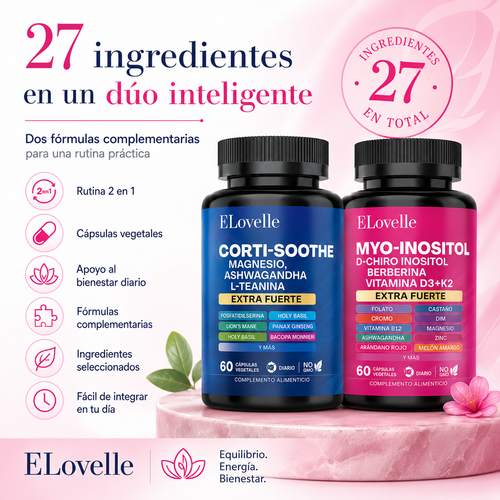 Set de 60 + 60 cápsulas de mioinositol y cortisol