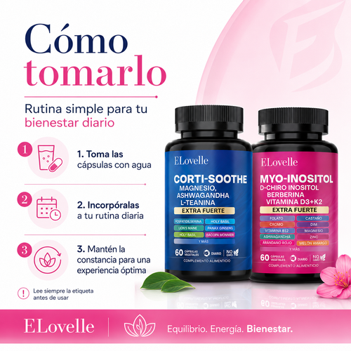 Set de 60 + 60 cápsulas de mioinositol y cortisol