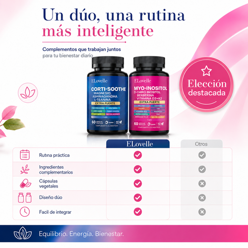 Set de 60 + 60 cápsulas de mioinositol y cortisol