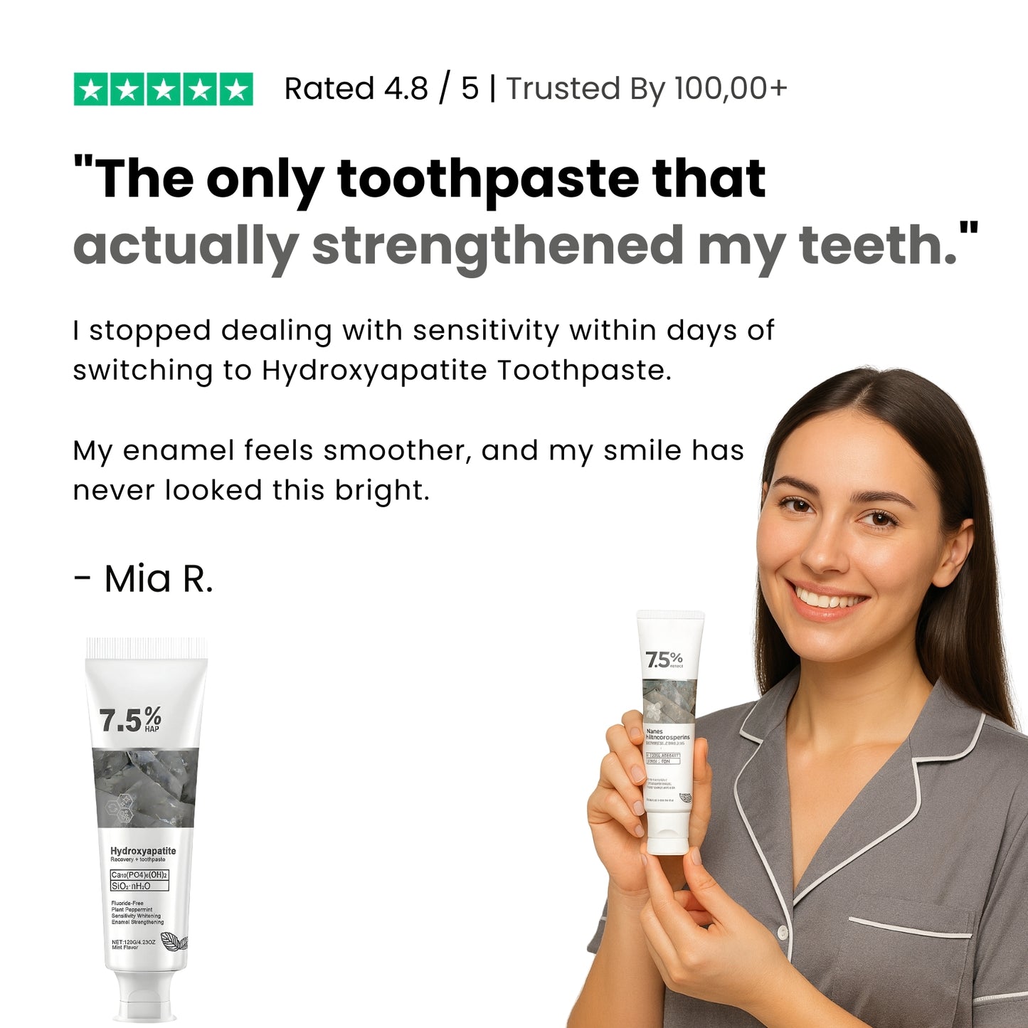 Fluoride-Free Hydroxyapatite Toothpaste